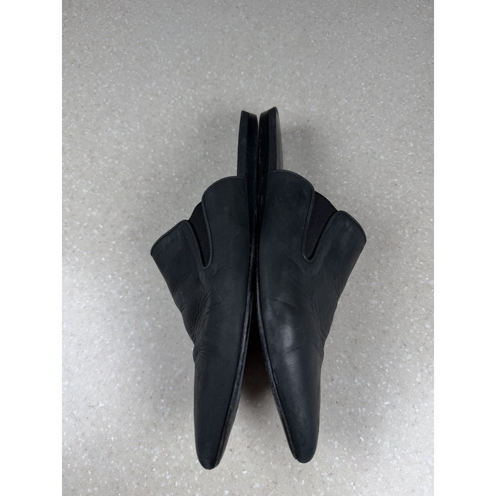 Jenni Kayne Women's 39 9 Mule Slides Oil Leather Black Pointed Toe Flats Coastal - Picture 6 of 11